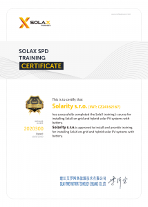 SolaX certificate